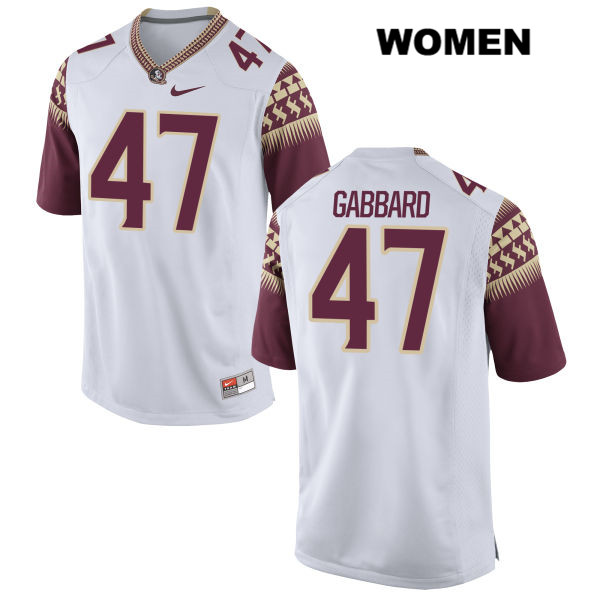Women's NCAA Nike Florida State Seminoles #47 Stephen Gabbard College White Stitched Authentic Football Jersey MUM6369GT